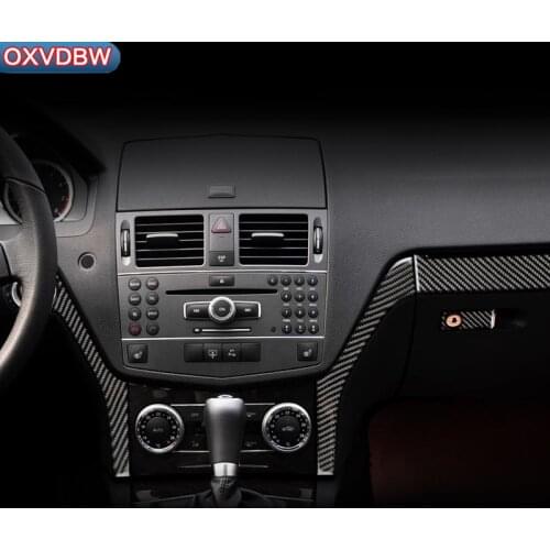 Car interior decoration moulding Trim Strips Carbon Fiber Central Control Strip decal Sticker For mercedes C class W204 LHD RHD