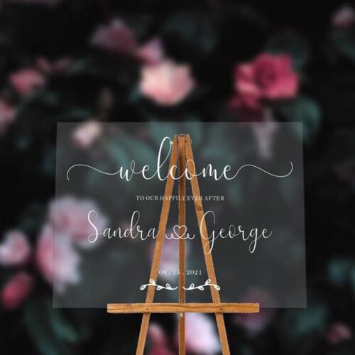 Personalized Plexiglass Acrylic Wedding Welcome Sign Photo Album Entrance for Wedding Decor Engagement Party Signature Board