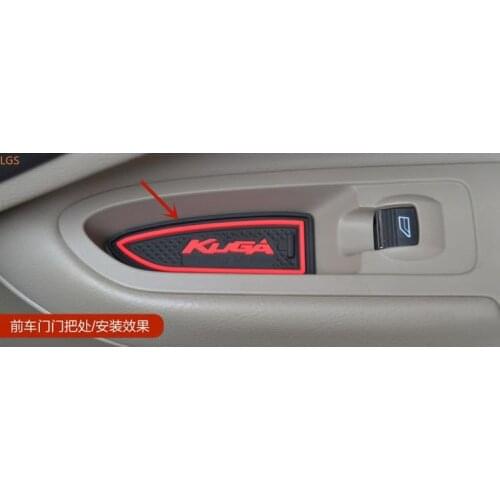For Ford Kuga 2013-2019 Door Slot Mat Water coaster Armrest box storage slot mat decoration Car styling
