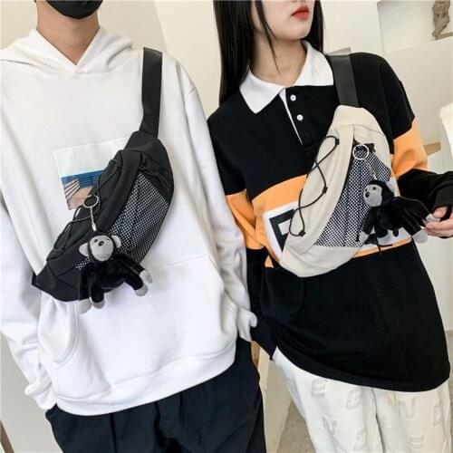 Street Style Waist Bags Unisex Crossbody Bag Reflection Sports Chest Pouch Casual Fanny Pack Men Hip Belt Bag Phone Pouch