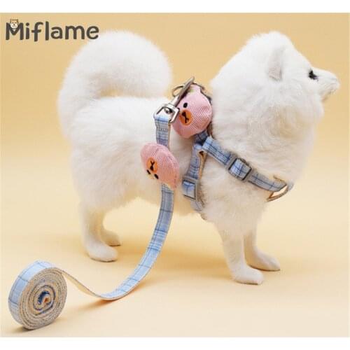 Miflame Small Dog Harness With Doll Cartoon Dog Collar For Pet Accessories Pomeranian Spitz Collar Cute Dog Accessories Fashion