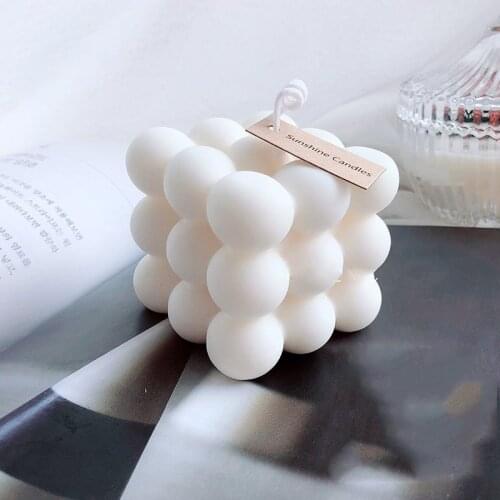 6 Cavities Candle Silicone Mold 3D Magic Cube Plaster Mold Car Decor Square Fondant Cake Mold Candle Soap Mould Party Favors