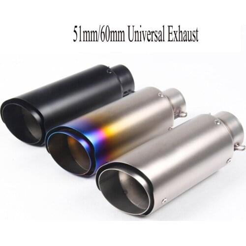 Universal 60mm 51mm Motorcycle Exhaust Pipe Escape Moto for Z800 Zx10r R6 R3 R25 Muffler Racing Exhaust SUZUKI HONDA YAMAHA