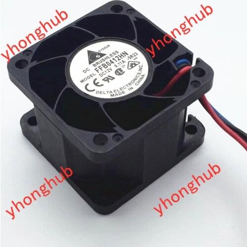 Detla Electronics FFB0412HN 5R23 DC 12V 0.11A 40x40x28mm Server Cooling Fan