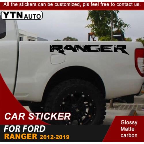 Car Stickers Box Bed Letters Graphic Vinyl Fit For Ford Ranger 2012 2013 2014 2015 2016 2017 2018 2019 Car Decals Customized