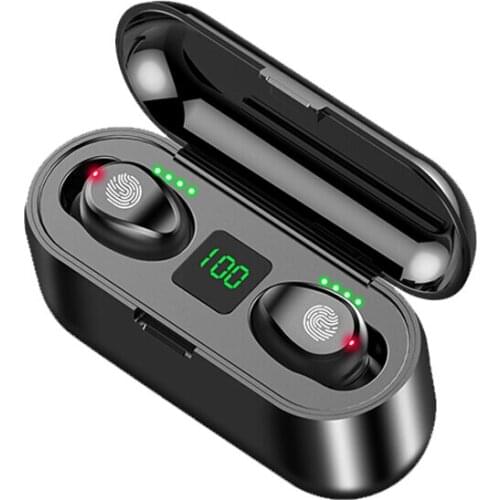 Waterproof F9 Wireless Earphone Headphones TWS 5.0 Touch Control LED Power Display 2000mAh f9 earphone 5.0 In ear earbuds