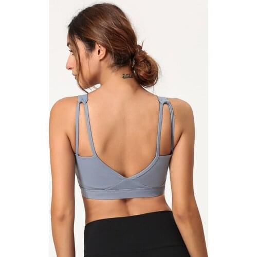 Women Fitness Sports Bra Gym Padded Comfy Yoga Bras Running Vest Push Up Workout Breathable Shockproof Sexy Athletic Bralette