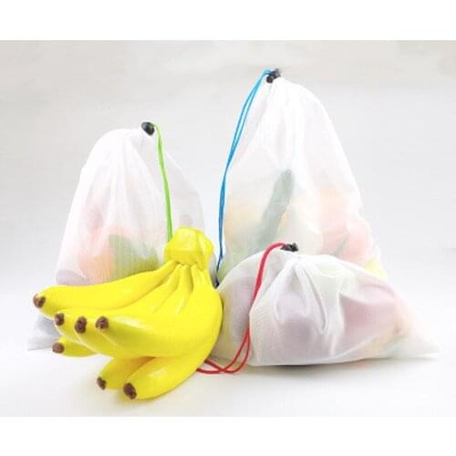 1/3pcs Colorful Reusable Fruit Vegetable Bags Net Bag Produce Washable Mesh Bags Kitchen Storage Bags Toys Sundries
