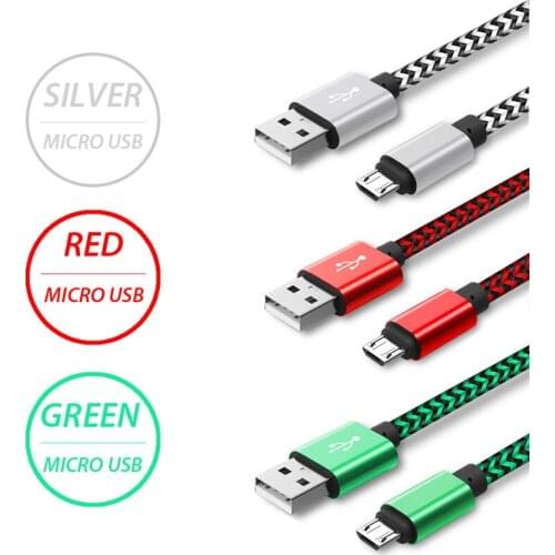 2/3m Micro USB Cable For Samsung Galaxy A6 A7 2018 A10 Xiaomi mi play Redmi 7 8 8A s2 Kabel Mobile Phone Charger cord nylon