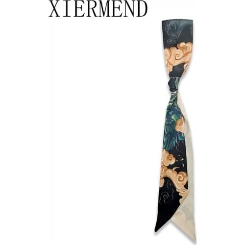 2021 wide-brimmed strip small strip ribbon silk scarves belt tied hair hair with small scarf women skinny scarf