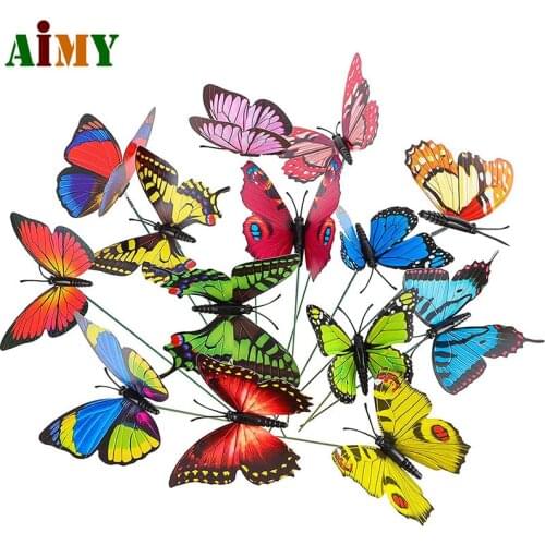 Butterflies Garden Decoration Outdoor Yard Planter Colorful Whimsical Butterfly Stakes Decoracion Flower Pots jardineria Decor