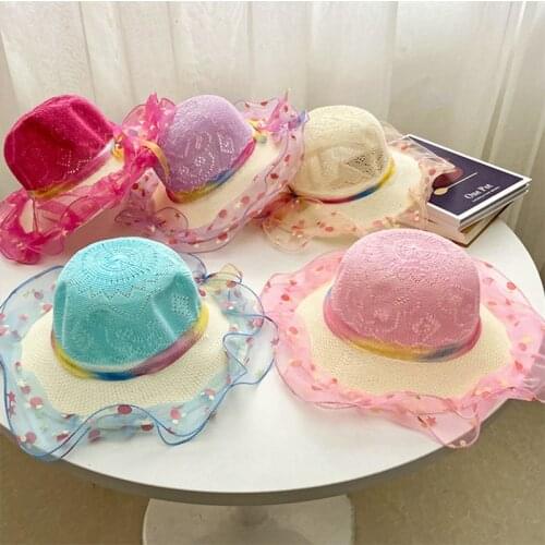 Childrens sun hat boys girls men and women sun hats sun hats hat women spring and summer lace cute straw hat baby