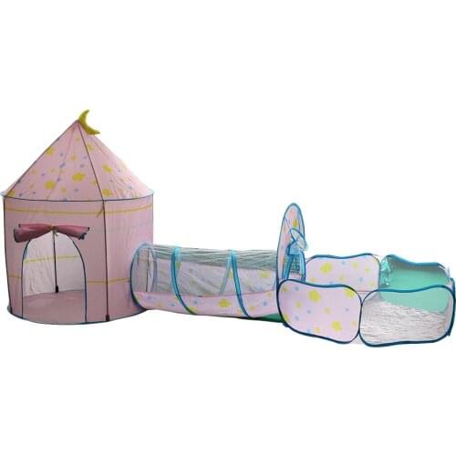 Children Crawlway Game House Folding Tunnel House Three-in-one Crawlway Basketball Pool Three-piece Set Fence