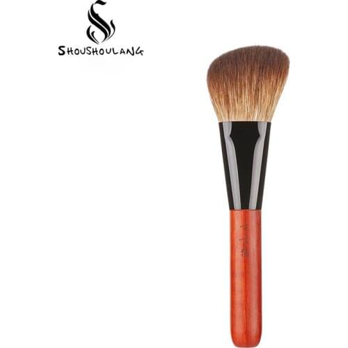 Shoushoulang Professional Handmade Make Up Brush A05 Angled Contour Sculpting Brush Soft Red Fox Hair Makeup Brushes