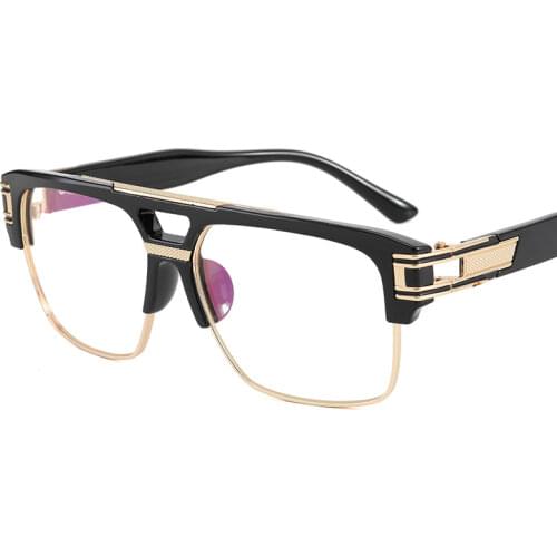 Classic Luxury Men Sunglasses Glamour Fashion Brand Sun Glasses for Women Mirrored Retro Square Metal Glasses Frame Design