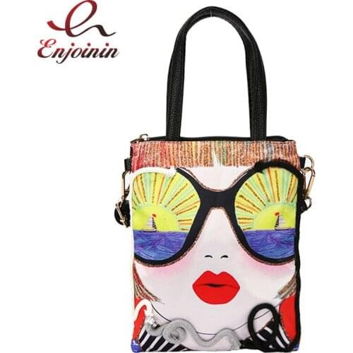 Fashion Sequin Character Design Leather Women Purses and Handbags Crossbody Messenger Bag Female Shoulder Bag Casual Totes Pouch