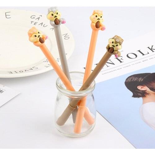 Cartoon Creative Cute Squirrel Melon Seed Neutral Pen Small Animal Black Water Pen Student Stationery Supplies