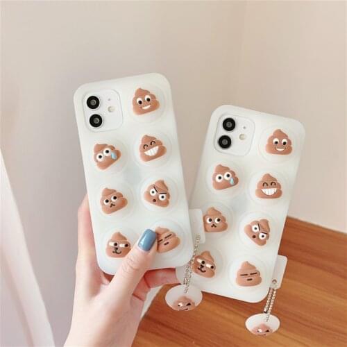 Cartoon funny Phone case For iphone 12 Pro XS Max XR SE2020 7 8 Plus X case with pendant for 11 pro max Soft silicone cute cover