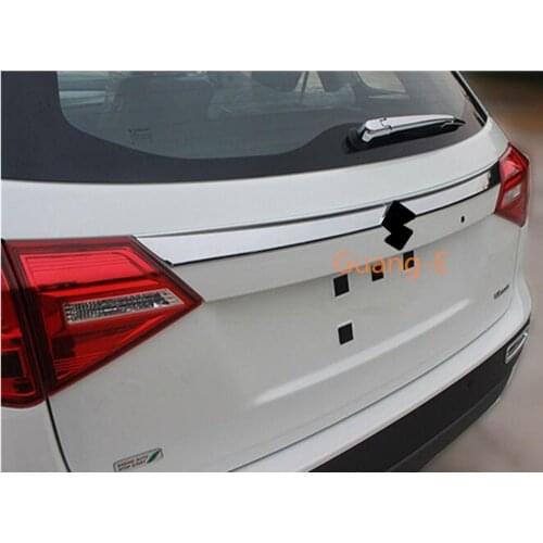 Hot Sale For Suzuki Vitara 2016 2017 2018 2019 Car Auto Rear Back Bumper Cover ABS Chrome Wrap License Trim Frame Lamp Panel