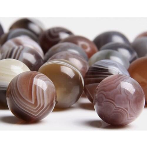 Natural coffee Botswana agates stone beads 6mm 8mm 10mm agates spacer loose beads for handmade jewelry making bracelet wholesale