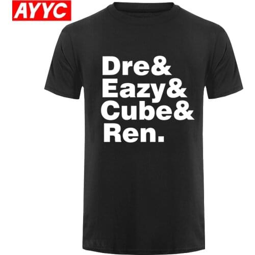 New NWA Men T Shirt Summer Style Rap Hip Hop T shirt Short Sleeve Cotton N.W.A. Members Dre Eazy Cube Ren Men Tees Tops
