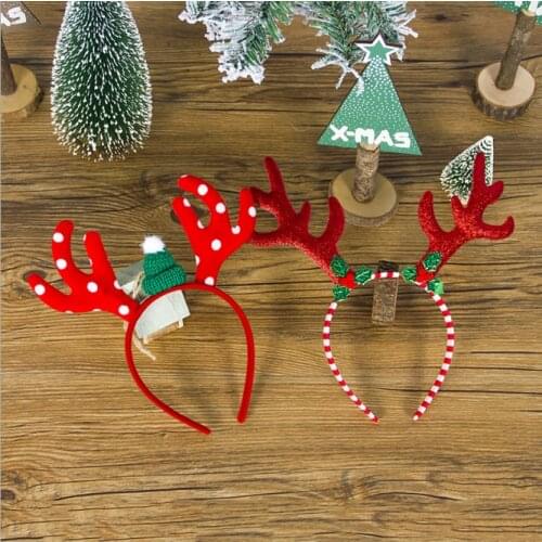 Navidad Santa Headband New Year 2020 Christmas Ornaments Decorations for Kids Girls Gifts Headband Hair Accessories Supplies