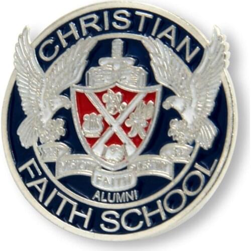 New Plating silver Painted Badge Cheap 3D Die Casting Badges pin