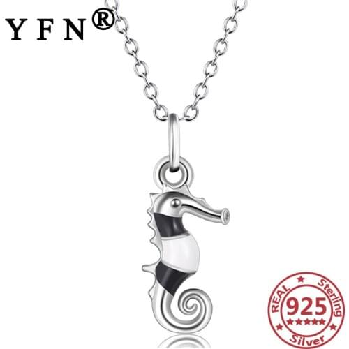 YFN 925 Sterling Silver Hippocampus Necklace Silver 925 Jewelry Pendant Necklace Valentines Day Gift Jewelry Mothers Day Gifts