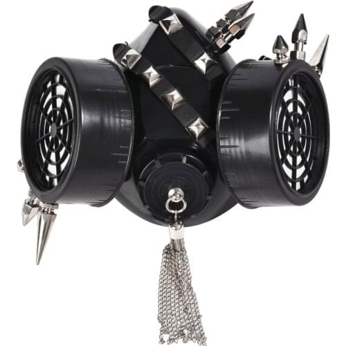 Steam Punk Masquerade Studs Mask Ball Half Face Men Punk Rivets Chain Tassels Masks Costume Halloween Party Props mask