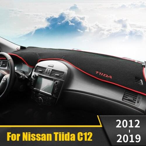 Car Dashboard Avoid Light Pad Instrument Platform Desk Panel Cover Mats Carpets For Nissan Tiida C12 2012-2019 Auto Accessories