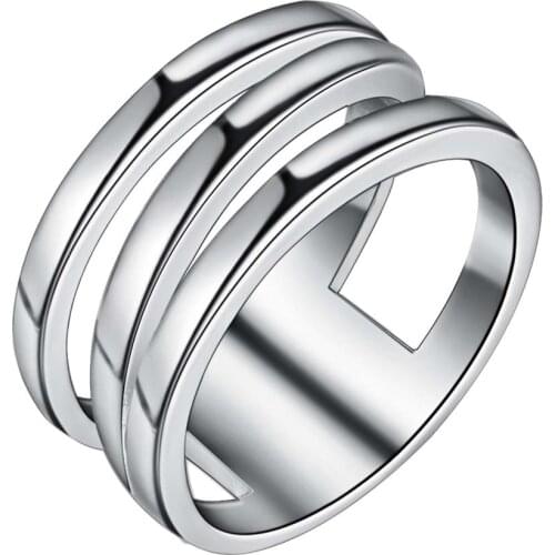 Simple design Silver color finger ring size 6 # 7 # 8 # 9 # Fashion unisex jewelry factory wholesale price good quality AR186