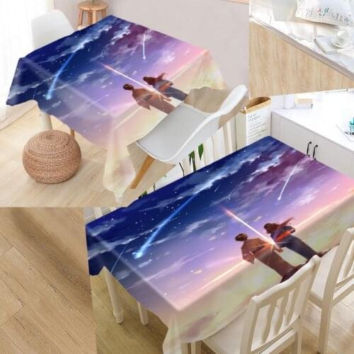 Custom Kimi no Na wa Custom Table Cloth Oxford Fabric Rectangular Waterproof Oilproof Table Cover Family Party Tablecloth
