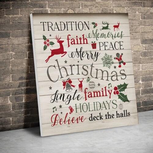 Framed Christmas Collage Christmas Decor Posters Canvas Paintings Wall Art Canvas Prints Pictures Kids Room Home Inner Frame