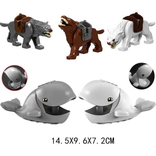 Assemble Building Blocks Wolf dolphin Animal Models Toys for Children Compatible Animal Blocks Toys