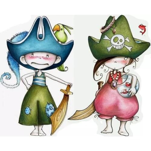 10x10 Boys and girls are pirates Transparent Clear Stamps Silicone Seals for DIY scrapbooking photo album Card Making