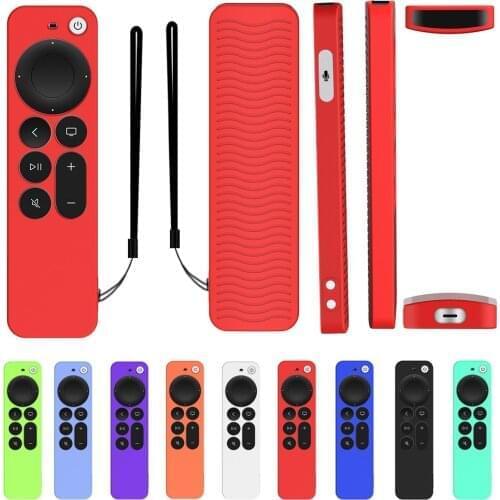 Silicone Remote Protective Shell For Apple TV 4K Siri Remote 2021 Anti-Slip Shockproof Soft Case Cover Remote Control Covers