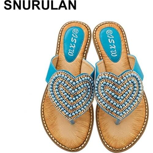 SNURULAN outdoor heart shaped women slipper summer beach slipper woman casual non-slip flat flip flops women shoes home slipper