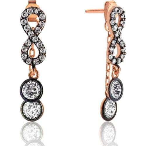 Tevuli 925 Sterling Silver Chain Infinity Earrings