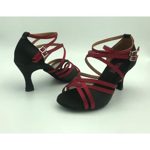 7.5cm heel Latin Dance Shoes For women Salsa shoes pratice shoes comfortable latin shoes 6208DBGM low heel high heel available