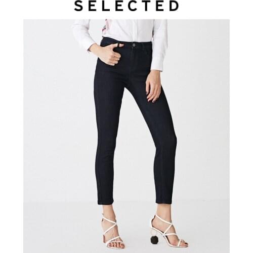 SELECTED Women Cotton Tight Denim Pants Casual Washed Skinny Jeans S|419332509