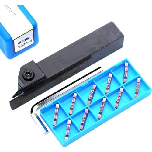 1pc MGEHR2525-3 MGEHR2020-3 MGEHR1616-2 MGEHR1212-2.5 with 10pcs MGMN300 MGMN200 Inserts Grooving Lathe Turning Tool Holder Set