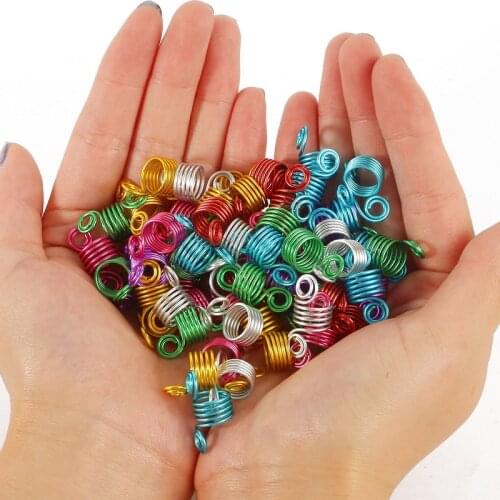 10pcs/lot Hair Braid Dreadlock Beads Cuffs Clips Braid Spiral Braid Hair Extension for Accessories Wholesale