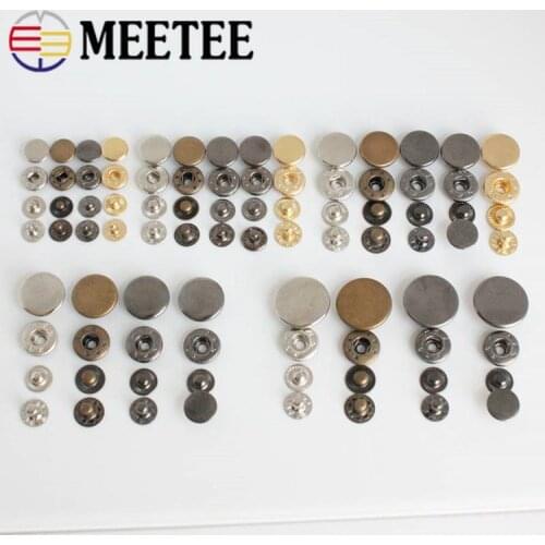 50Set 10/12/15/17/20mm Snap Buttons Metal Press Studs Sewing Button Snap Fasteners for Sewing LeatherCraft Clothes Bag Accessory