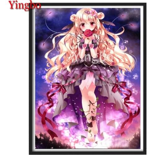 5D Diamond Painting Anime Magic Girl Rhinestones Painting Diamond Mosaic Full Square /Round Embroidery Beaded Home Decor