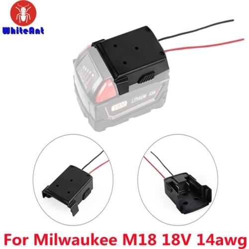 Battery Adapter For Milwaukee M18 18V Li-Ion Battery Dock Power Connector Holder 14 awg 2 Wires Adapter DIY Converter Tool