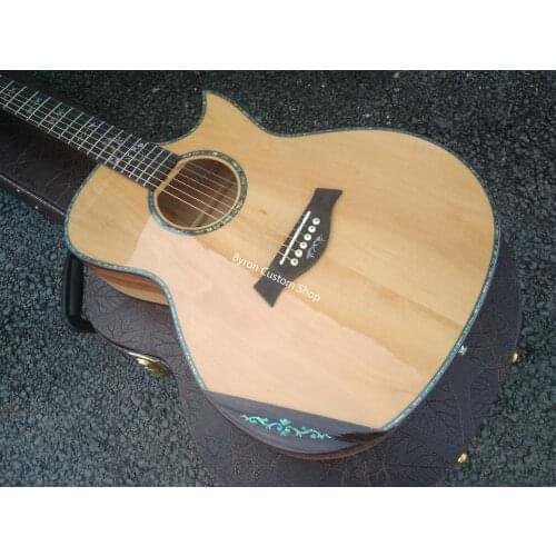 Free shipping all solid european apple wood guitar GA cutaway custom florentine armrest 14 frets apple acoustic guitar