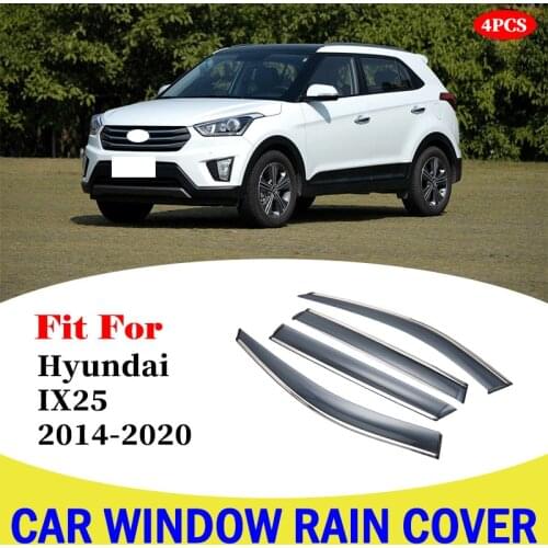 Car window Deflectors For Hyundai IX25 Car Wind Deflector Guard Rain Vent Sun Visor Cover Styling Accessories 2014-2020
