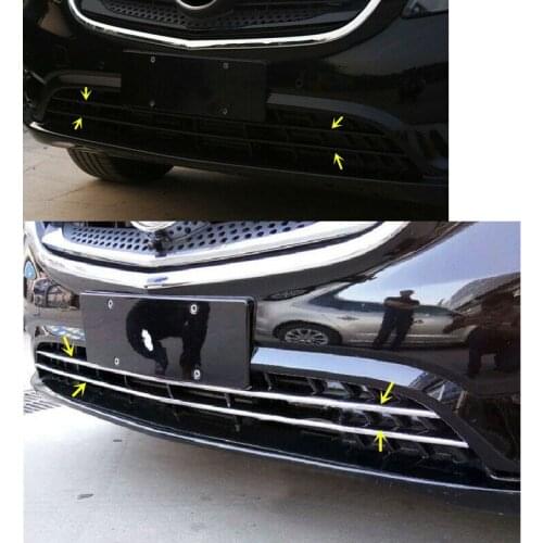 For Benz Vito 2014-2018 Chrome Front Bottom Grille Grid Strip Cover Trim 2pcs