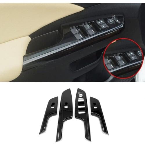 For Honda CRV CR-V 2012 2013 2014 2015 ABS Black Car Interior Door Window Switch Panel Molding Cover Trim Accessories 4 PCS