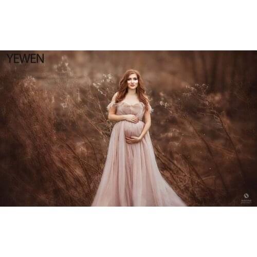 Elegant Maternity Dresses Pleuche Long Pregnancy Photography Maxi Maternity Gown for Pregnant Women Photo Shoot Props YEWEN